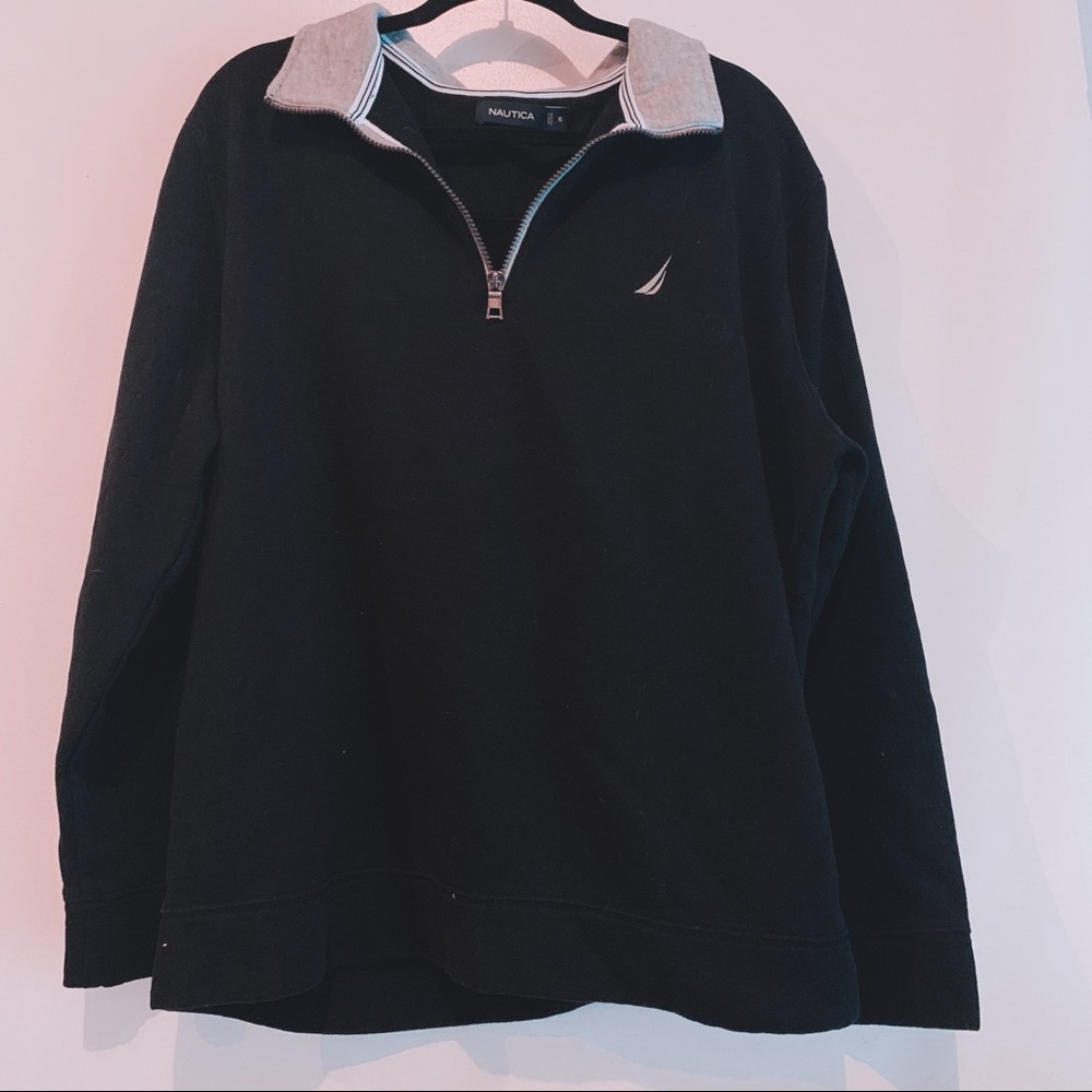 NAUTICA NAVY QUARTER ZIP UP HOODIE SIZE XL